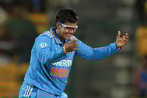 Deepti Sharma celebrates Sune Luus wicket